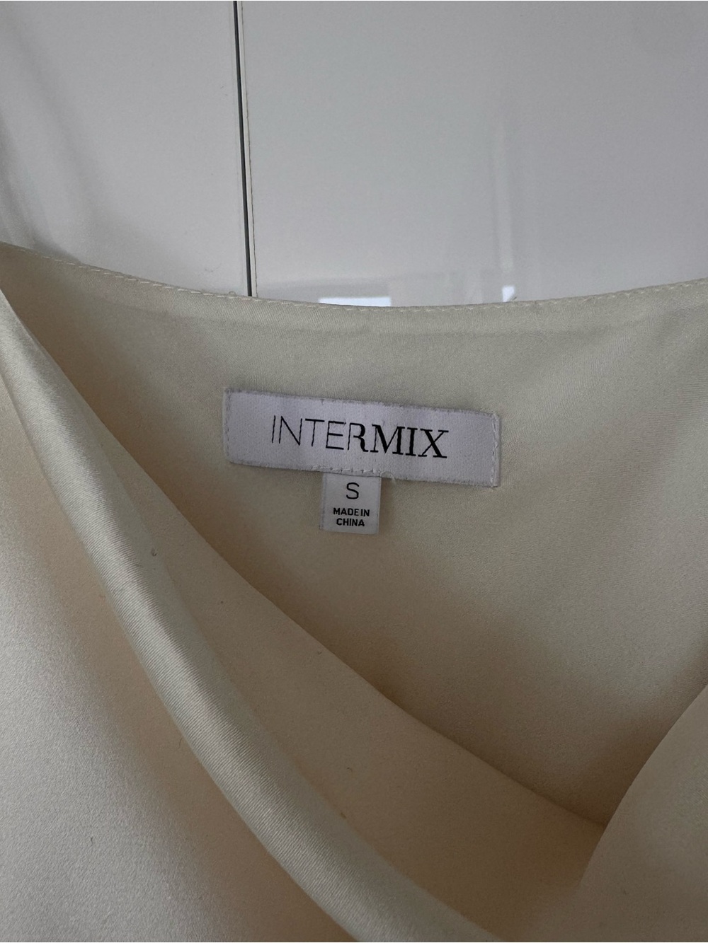 Silk Cowl Neck Camisole Tank Top - Cream - Picture 4 of 4